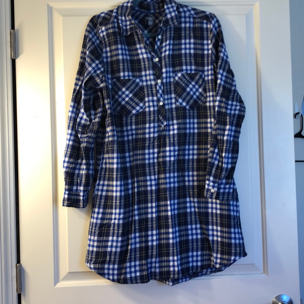 Aerie button up flannel dress